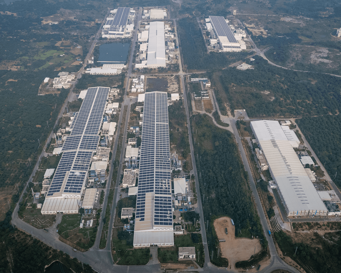 Expansive view of a large industrial facility captured for infrastructure photography.