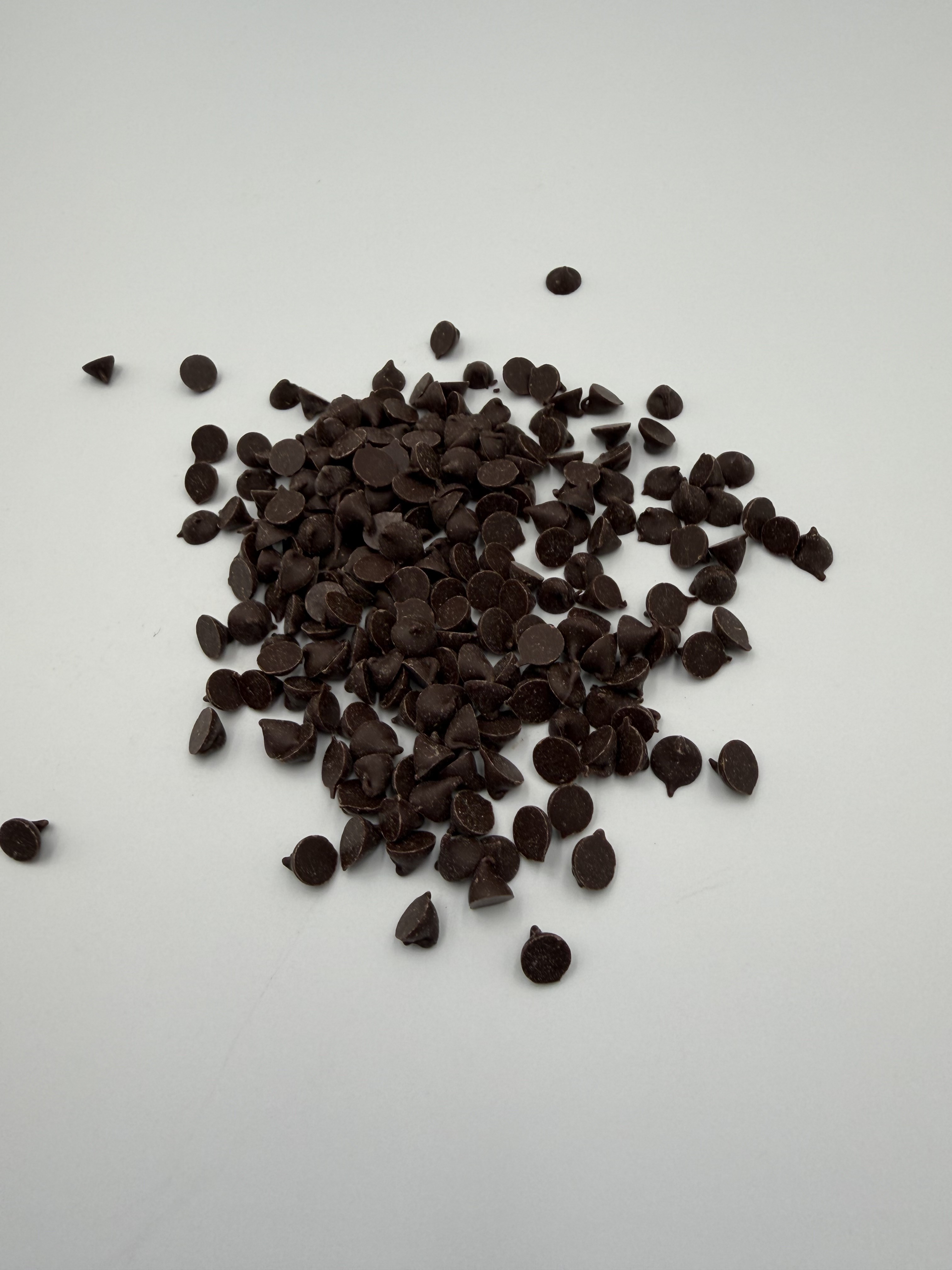 Chocolate pieces in bulk container