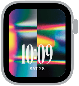 A selection from the holographic prism Apple Watch face collection
