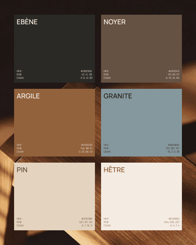Homco colour palette — six material swatches beside Homco wordmark, brand identity design