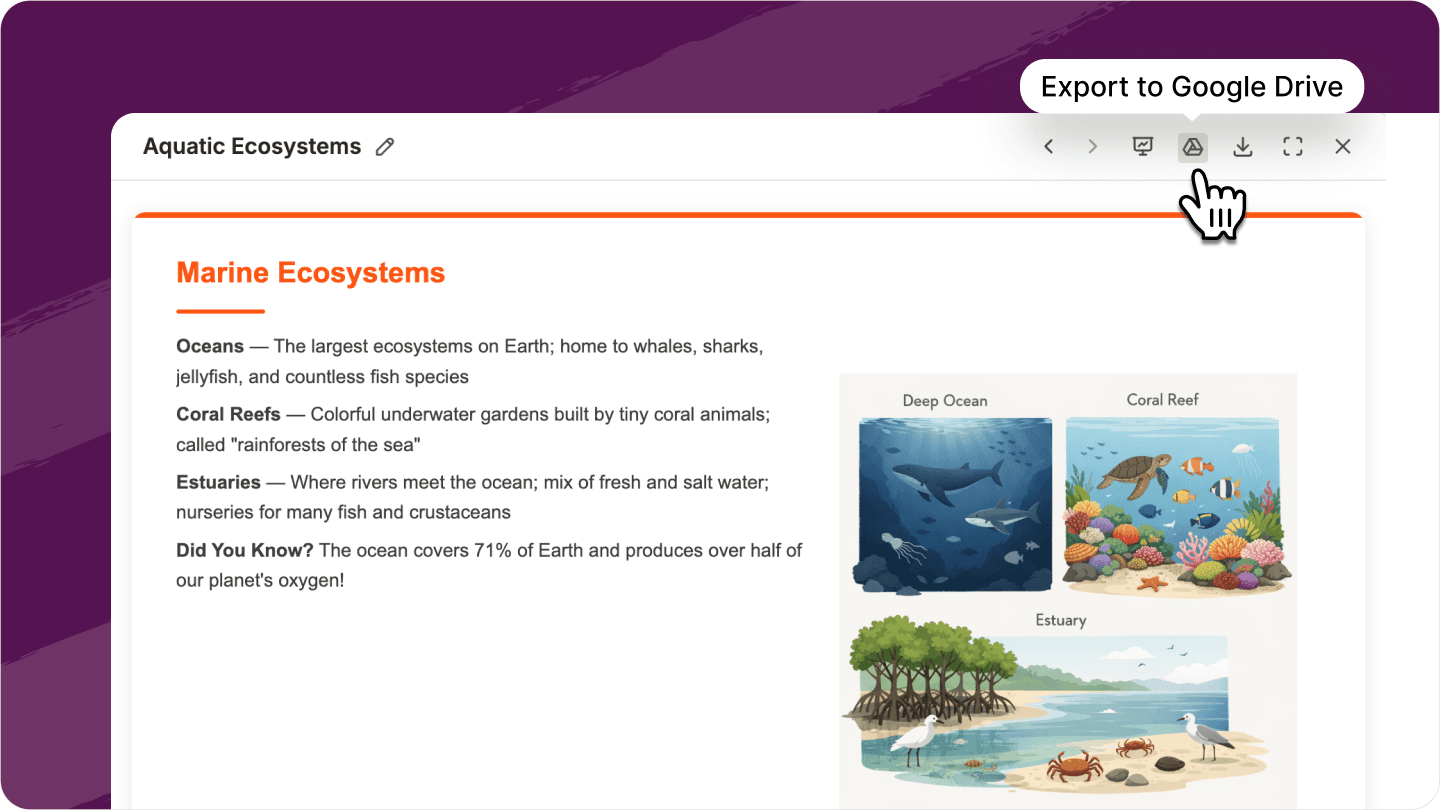 Image of exporting slides to Google Drive