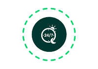 Icone 24/7 symbolisant le service d'urgence électrique de Volt Québec.