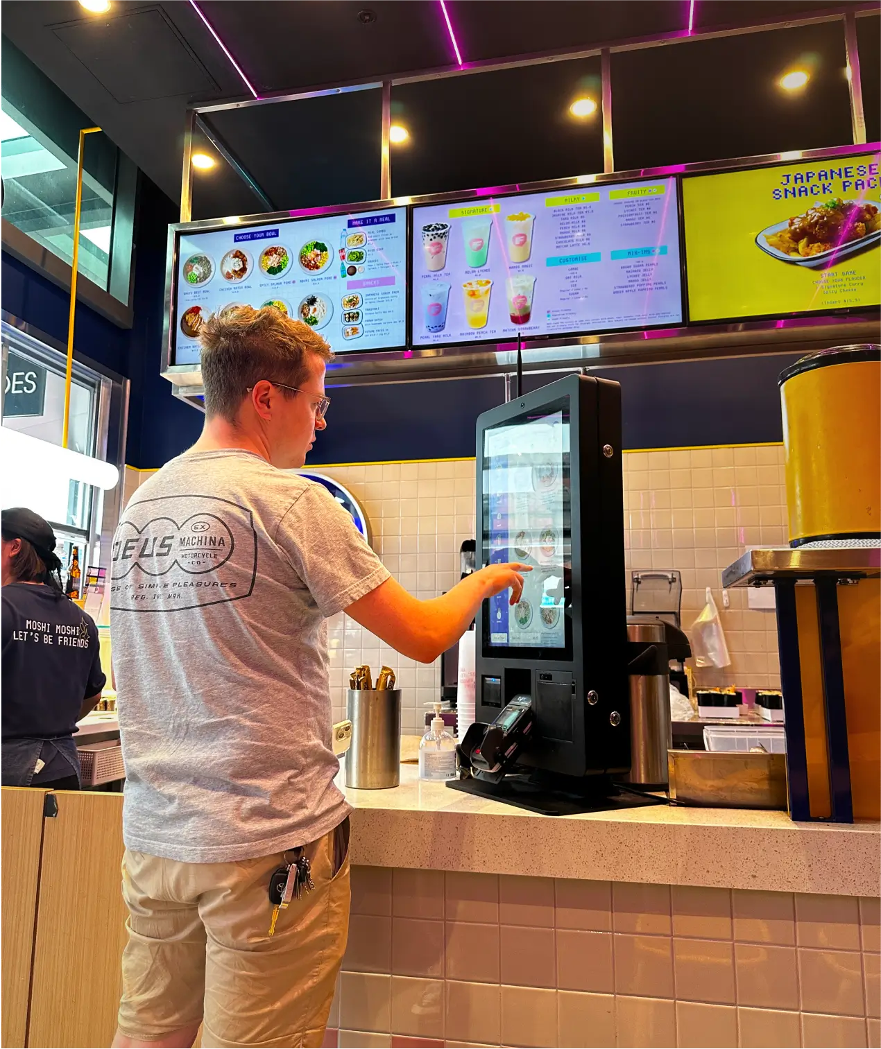 countertop kiosk at moshi moshi