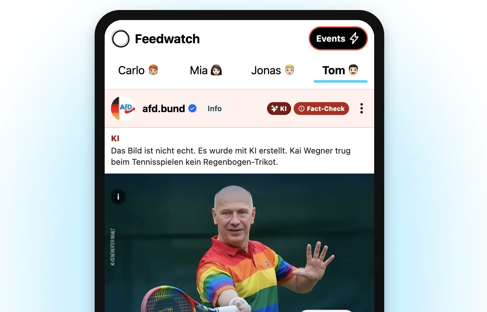 Faktencheck und Analyse in Feedwatch