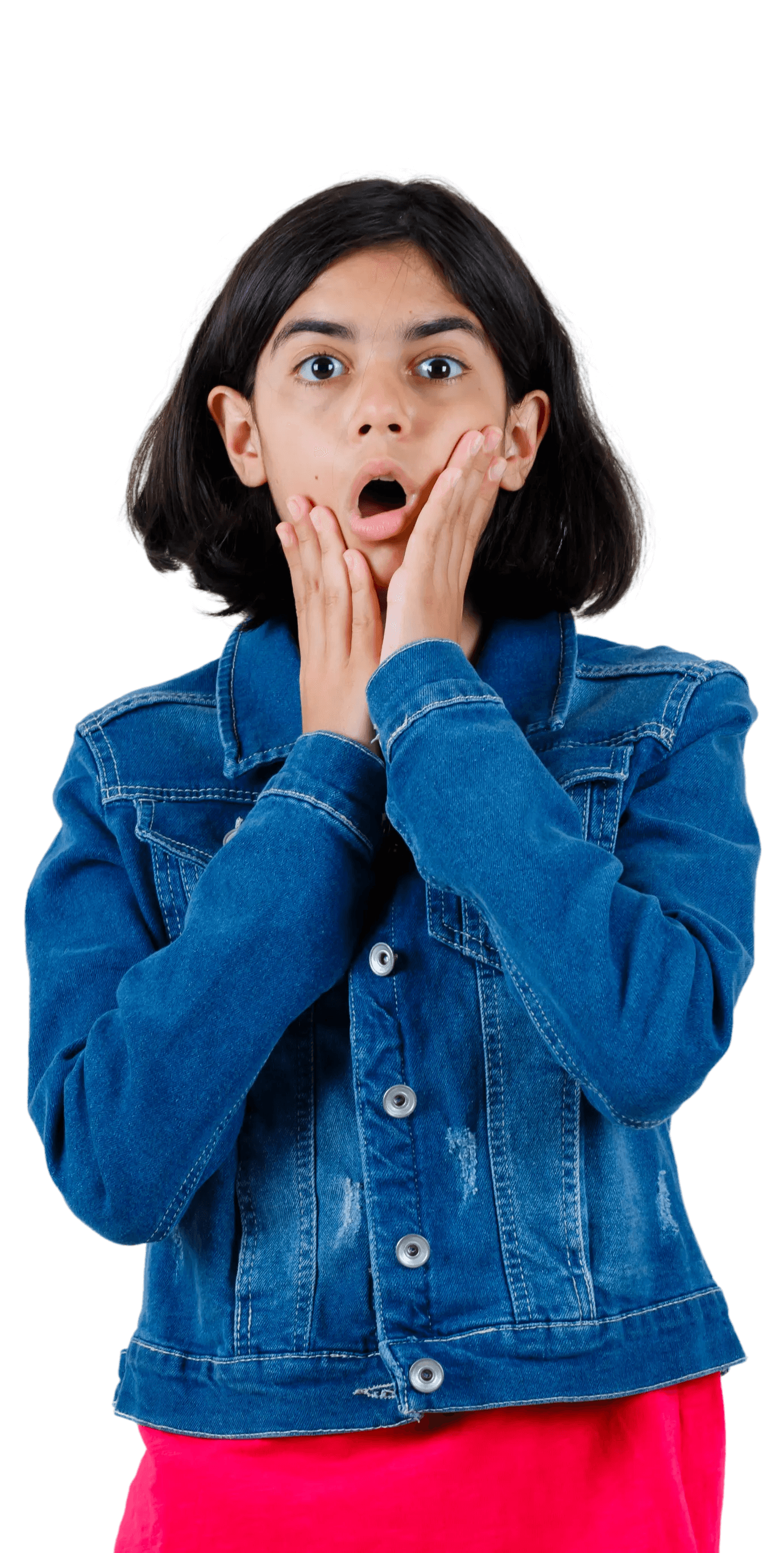 Surprised Indian girl with birthday discounts