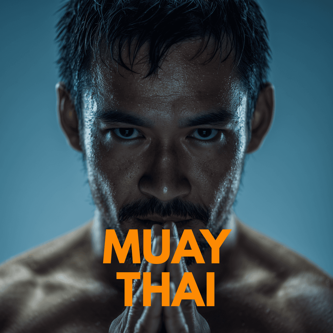 close-up of male muay thai fighter