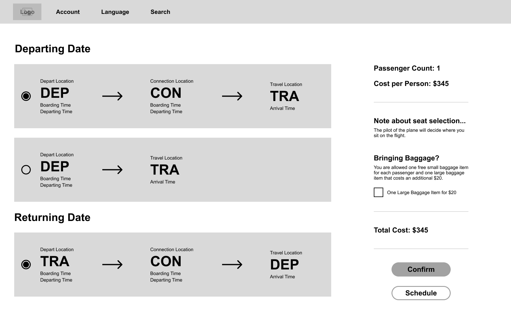 Design system page for colors.