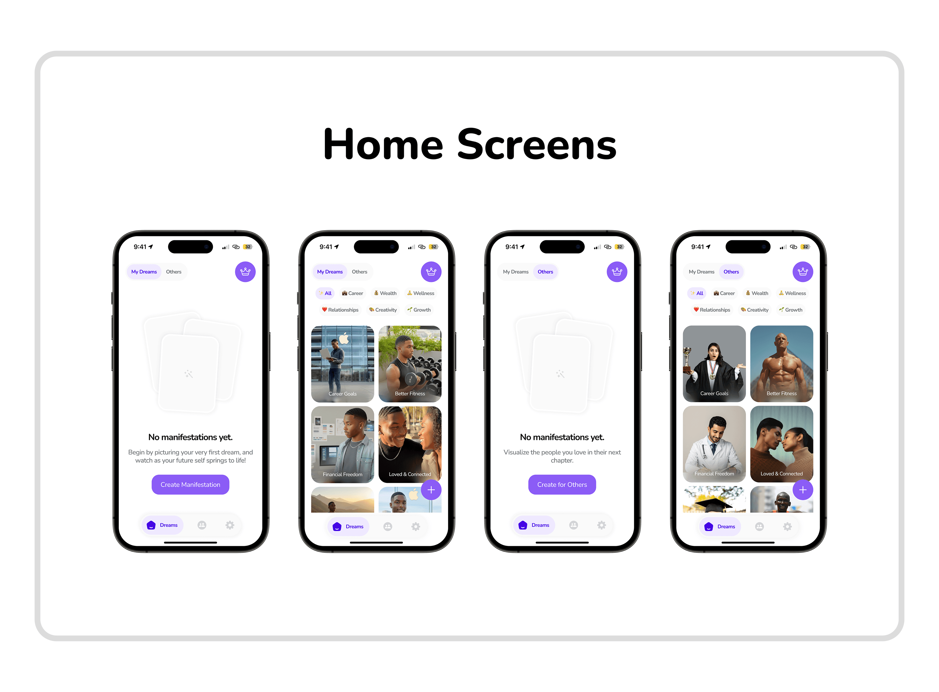 visualizeme - home screens