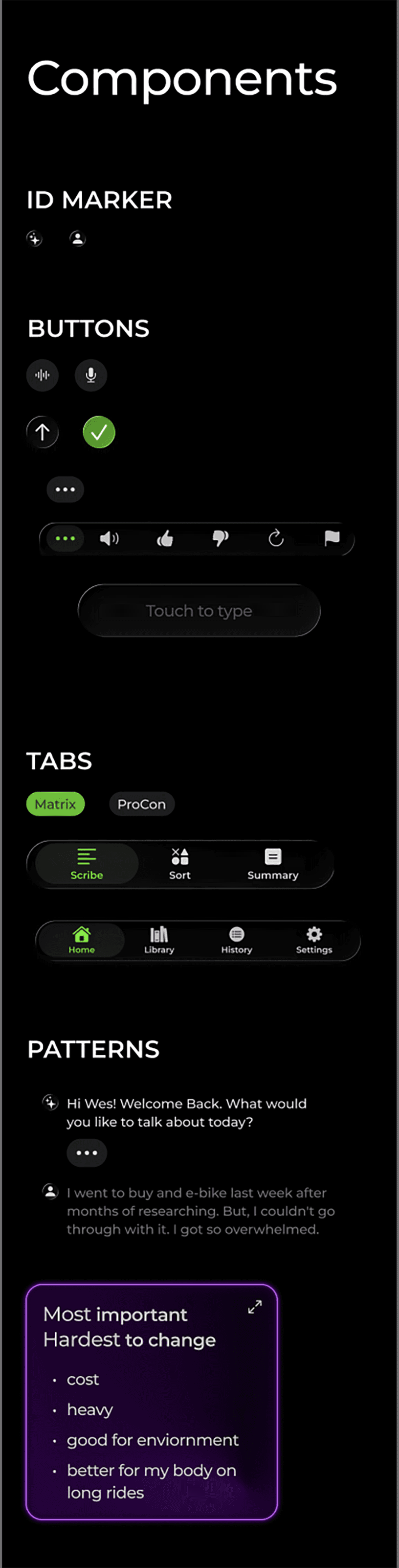 Collection of components used within the application