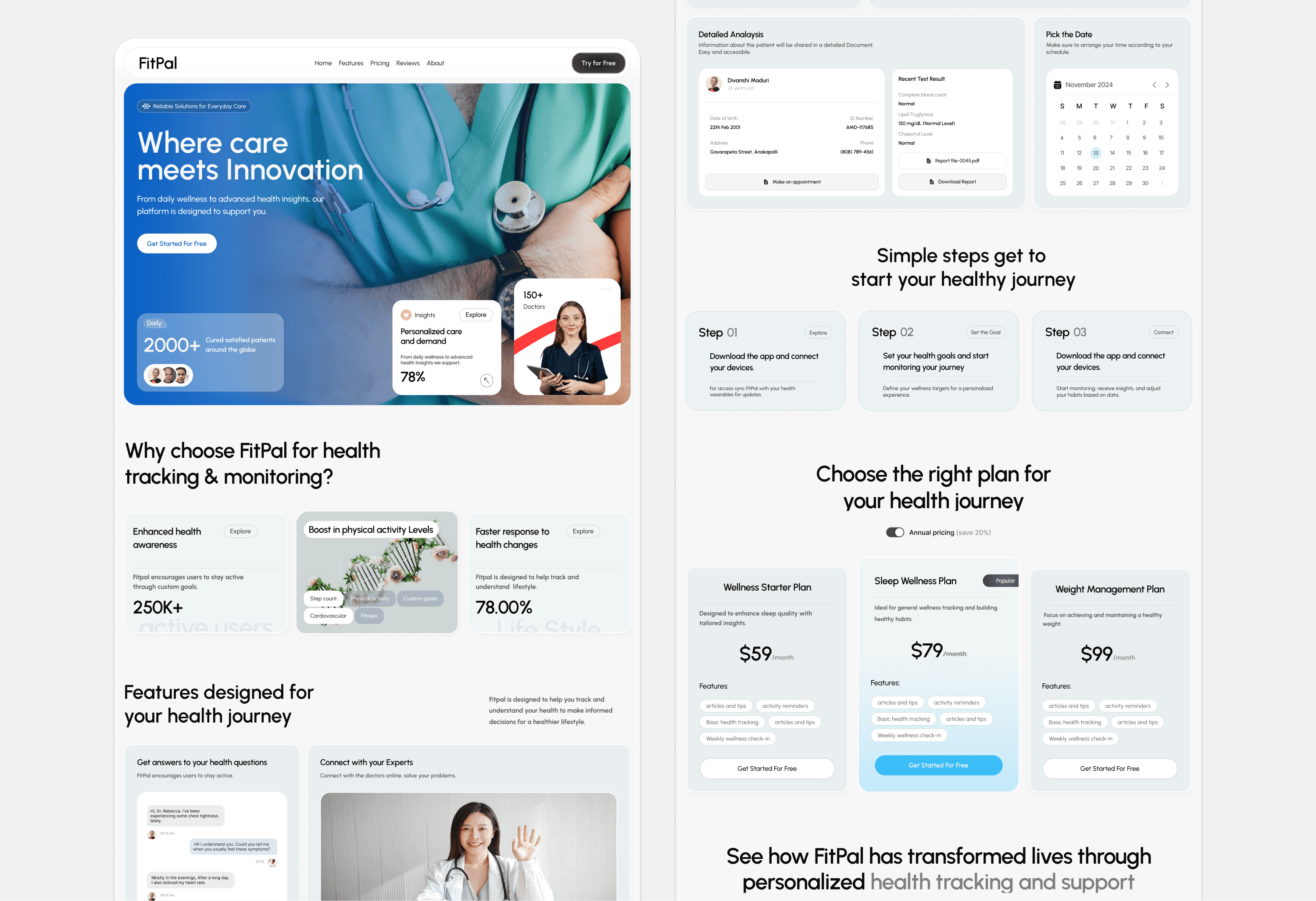 College dashboard design mockup