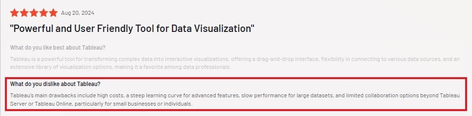 Tableau’s User Reviews