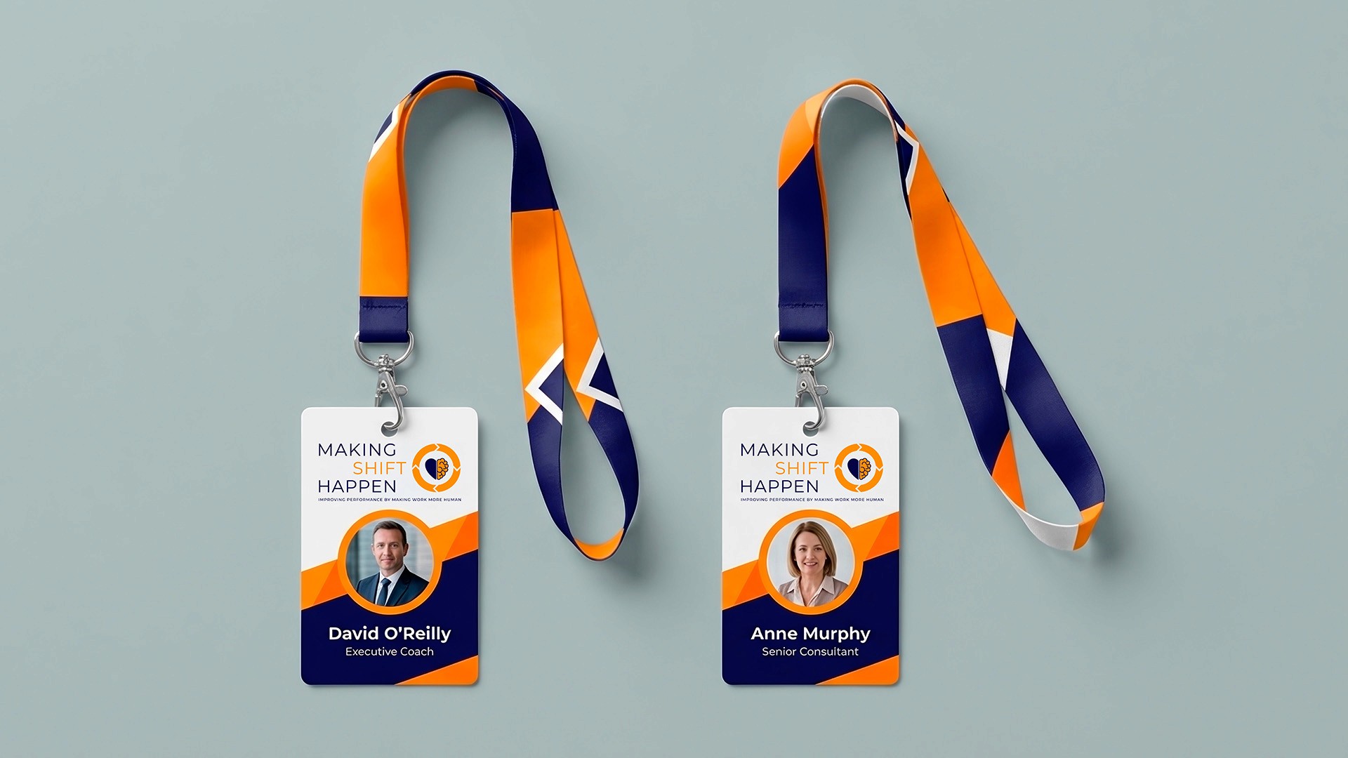 Making Shift Happen branded corporate event lanyard mock up