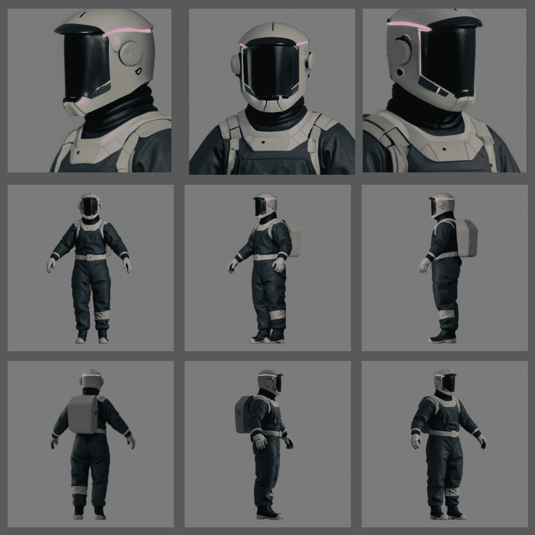 Character turnarounds used to build previs-ready models.