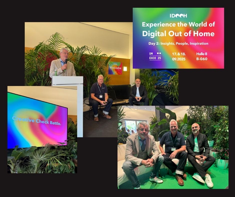 Event auf der DMEXCO 2025, Podiumsdiskussion und Creative Check Battle, Digital Out of Home Insights.