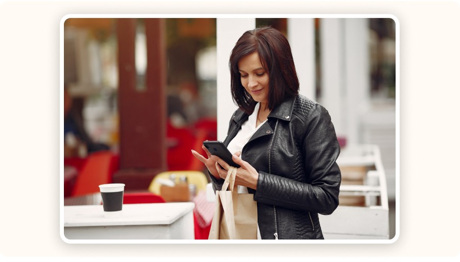 Woman browsing on her smartphone