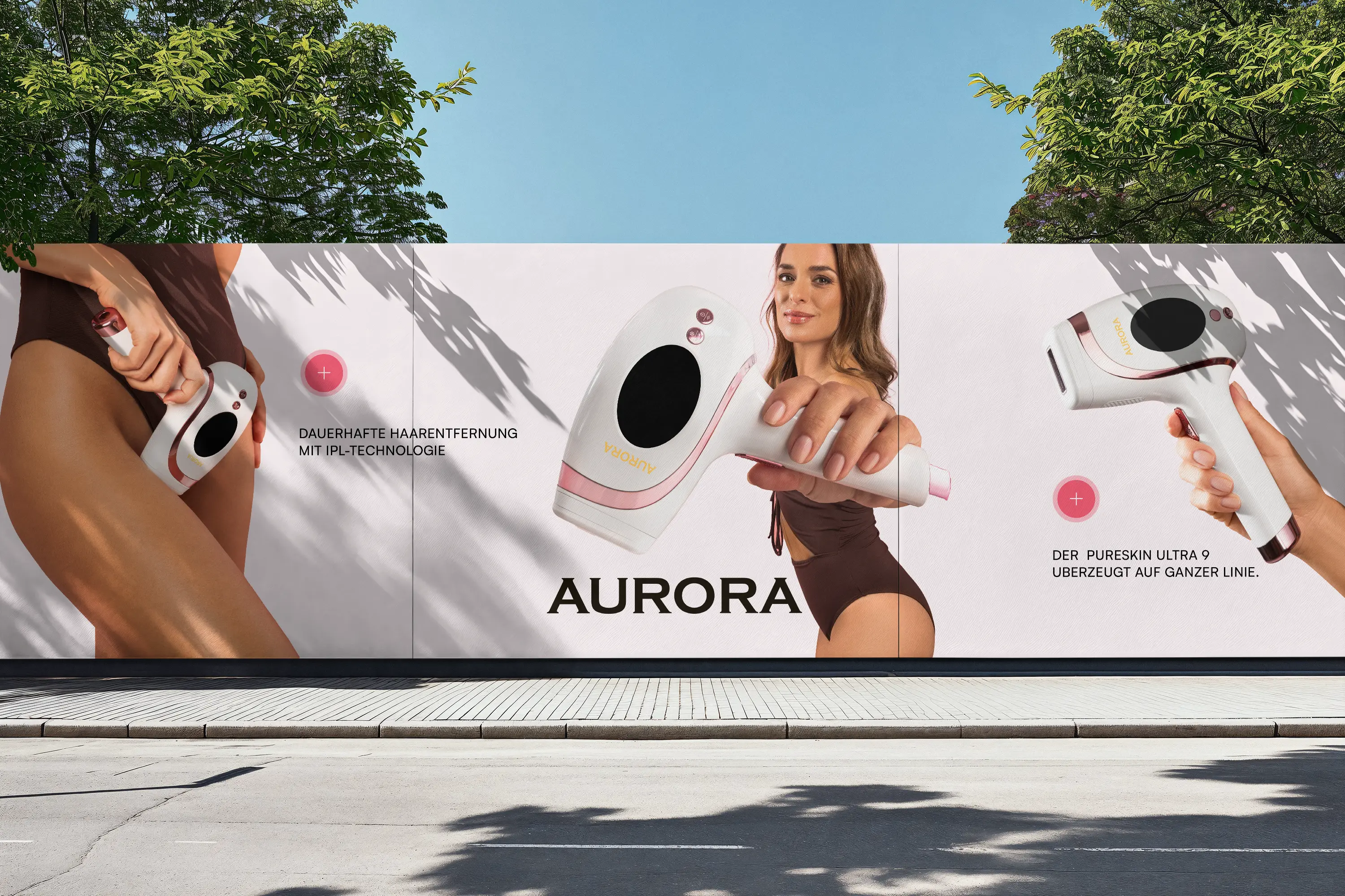 A modern bedroom with a tufted headboard and art.