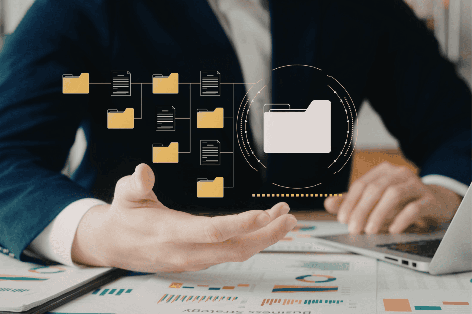 Centralised digital document management system representing a single source of truth in facilities management software.