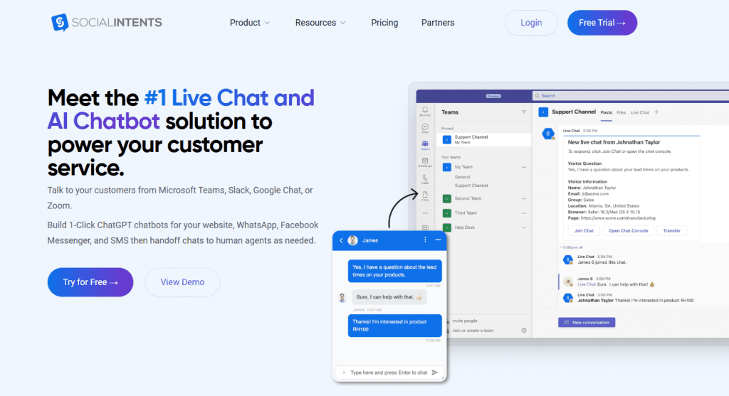 social intents slack embed tool