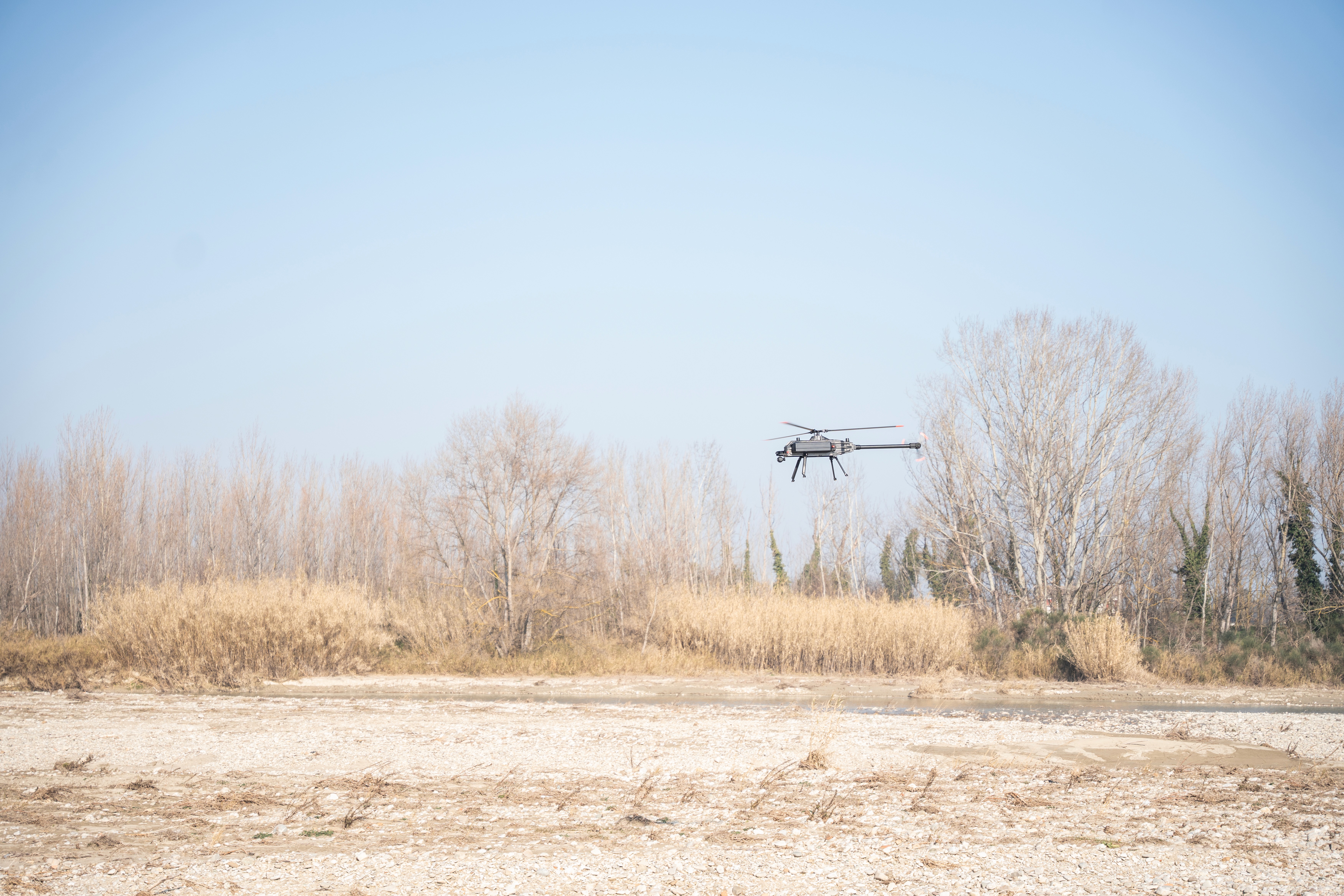 Drone shot of a running track at night