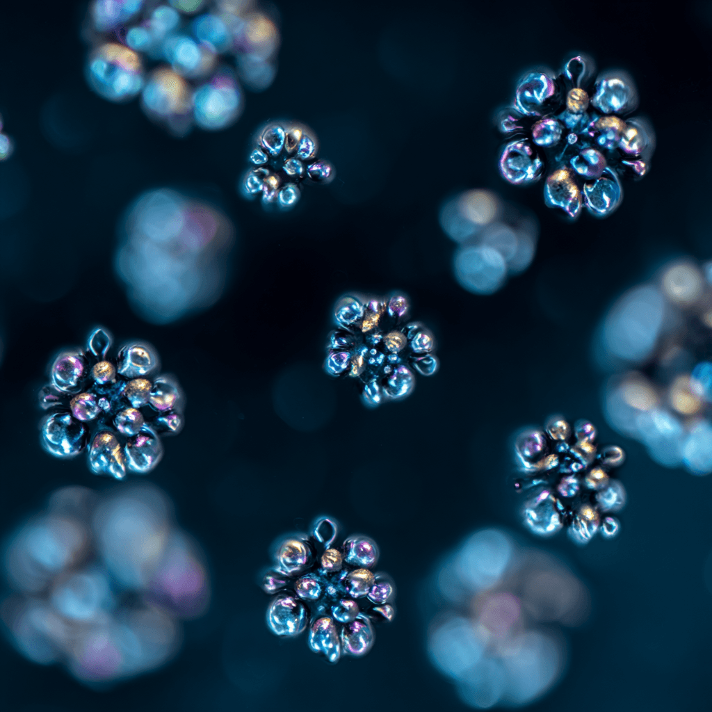 UNIMET AS 260 coolant description alongside blooming micro-droplet clusters representing fluid wetting and cleaning action