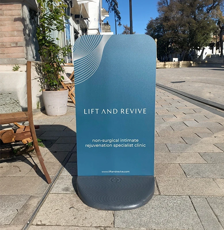 pavement sign for Lift and Revive