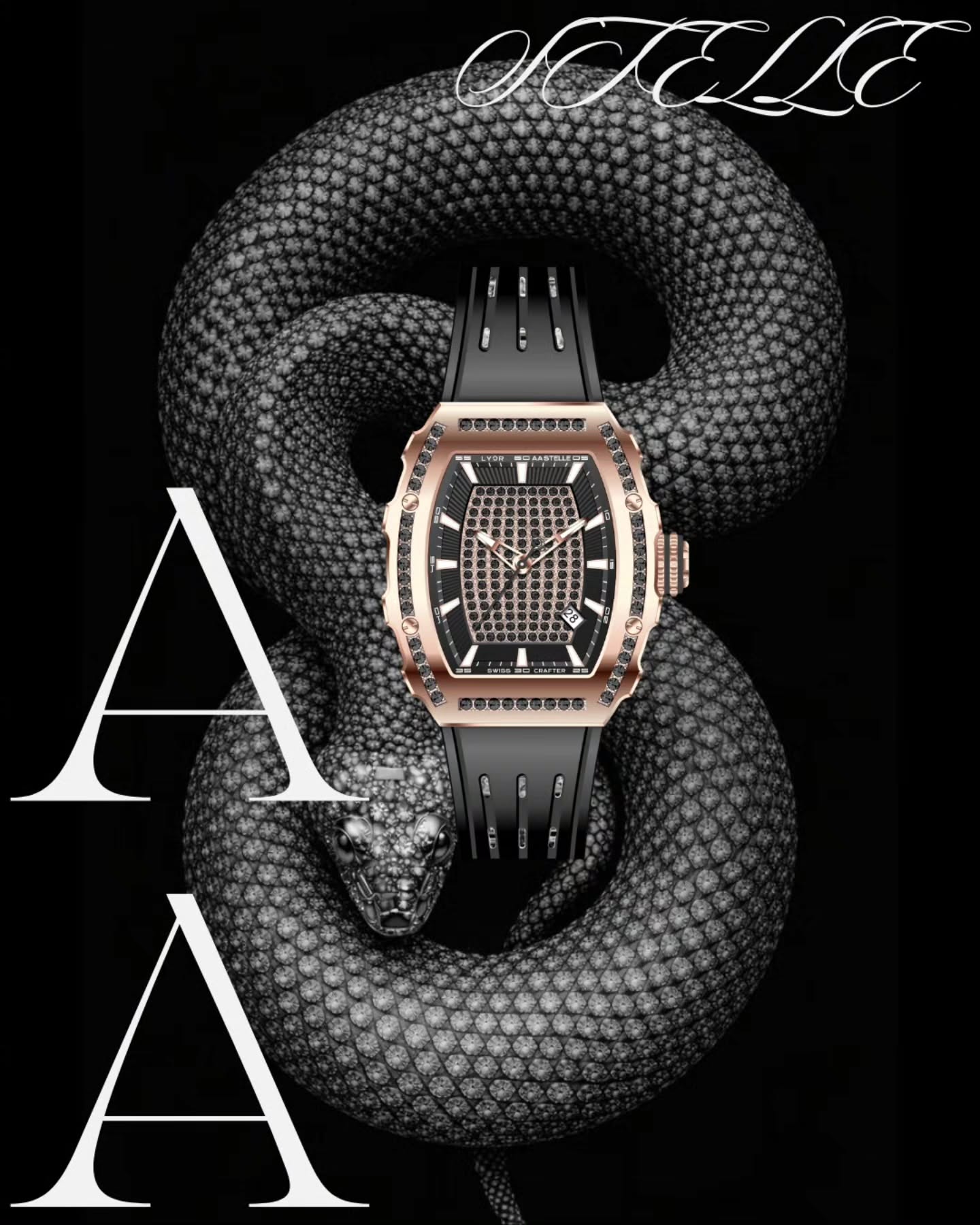 blue ALTURA on a man's wrist with warm background