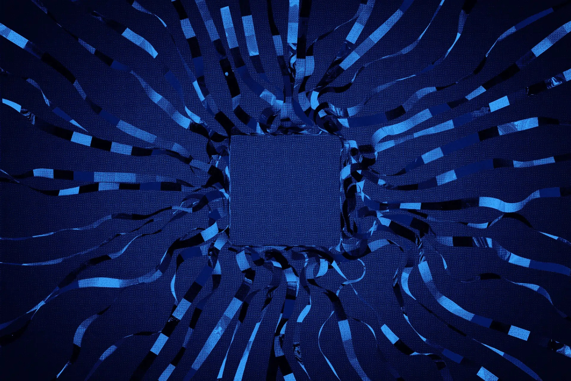 Close-up of a scientist holding a tray of petri dishes with purple cultures, wearing gloves and safety gear.