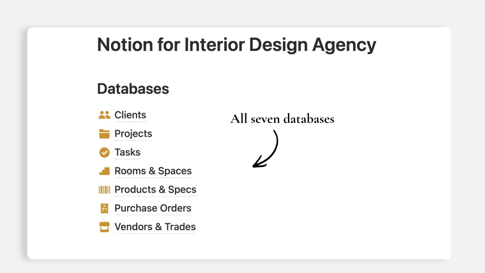 interior design agency notion databases
