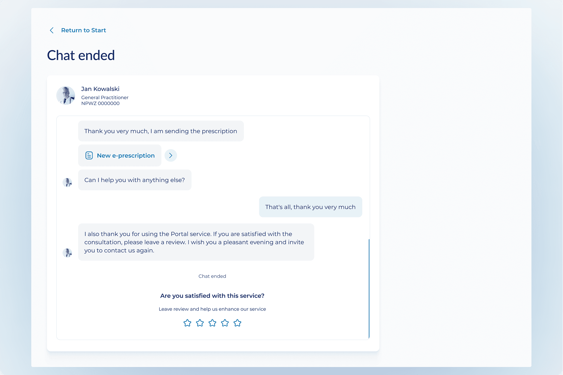 Chat Ended Screen