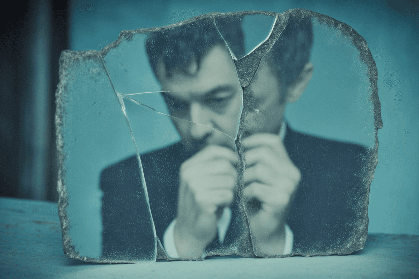 Tre donne visibili attraverso un vetro zigrinato. La figura centrale domina la scena con sguardo serio, mentre le altre emergono in modo più sfocato, suggerendo confronto e complessità di visioni.