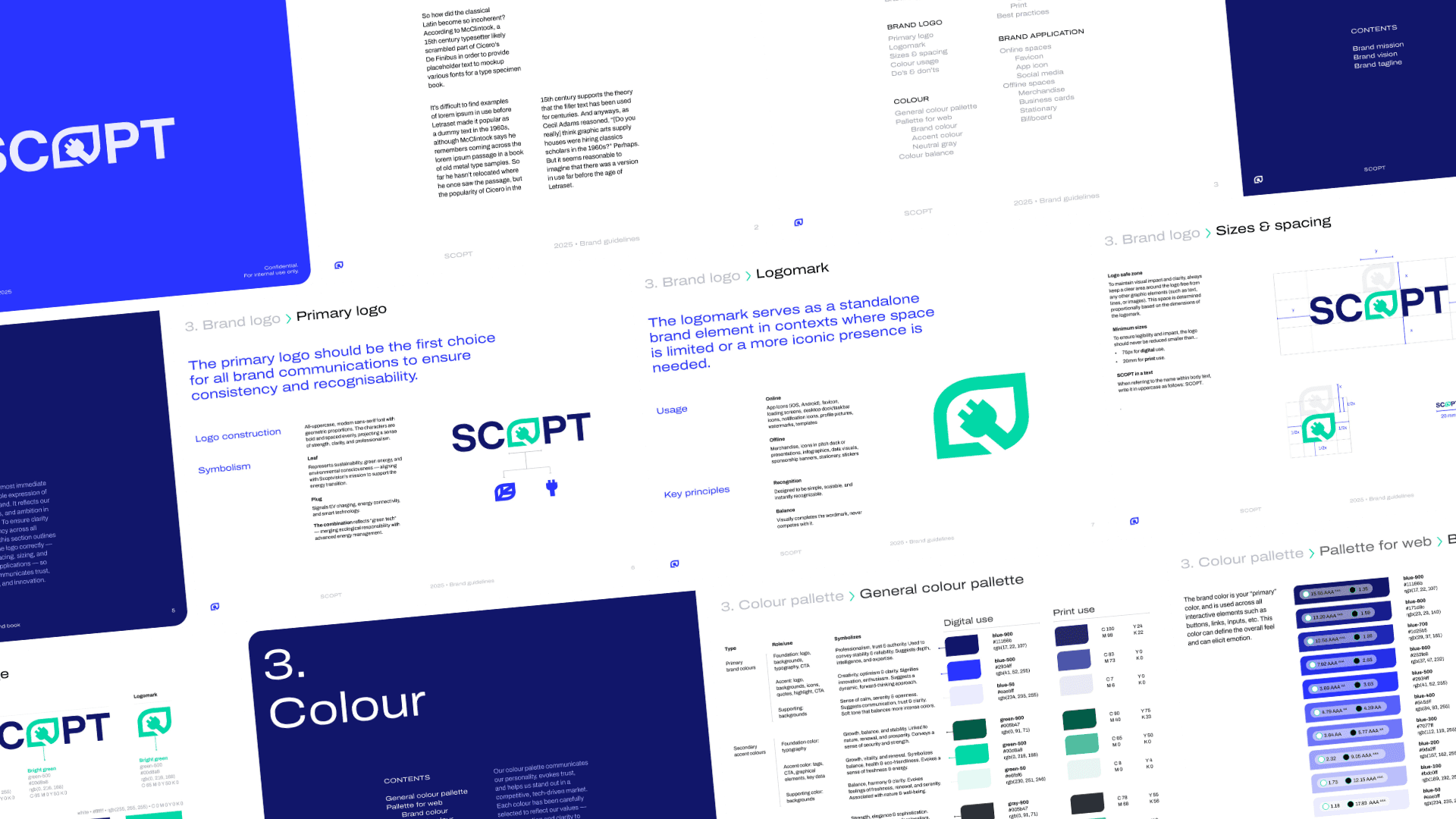 Mock-up van het brandbook voor SCOPT