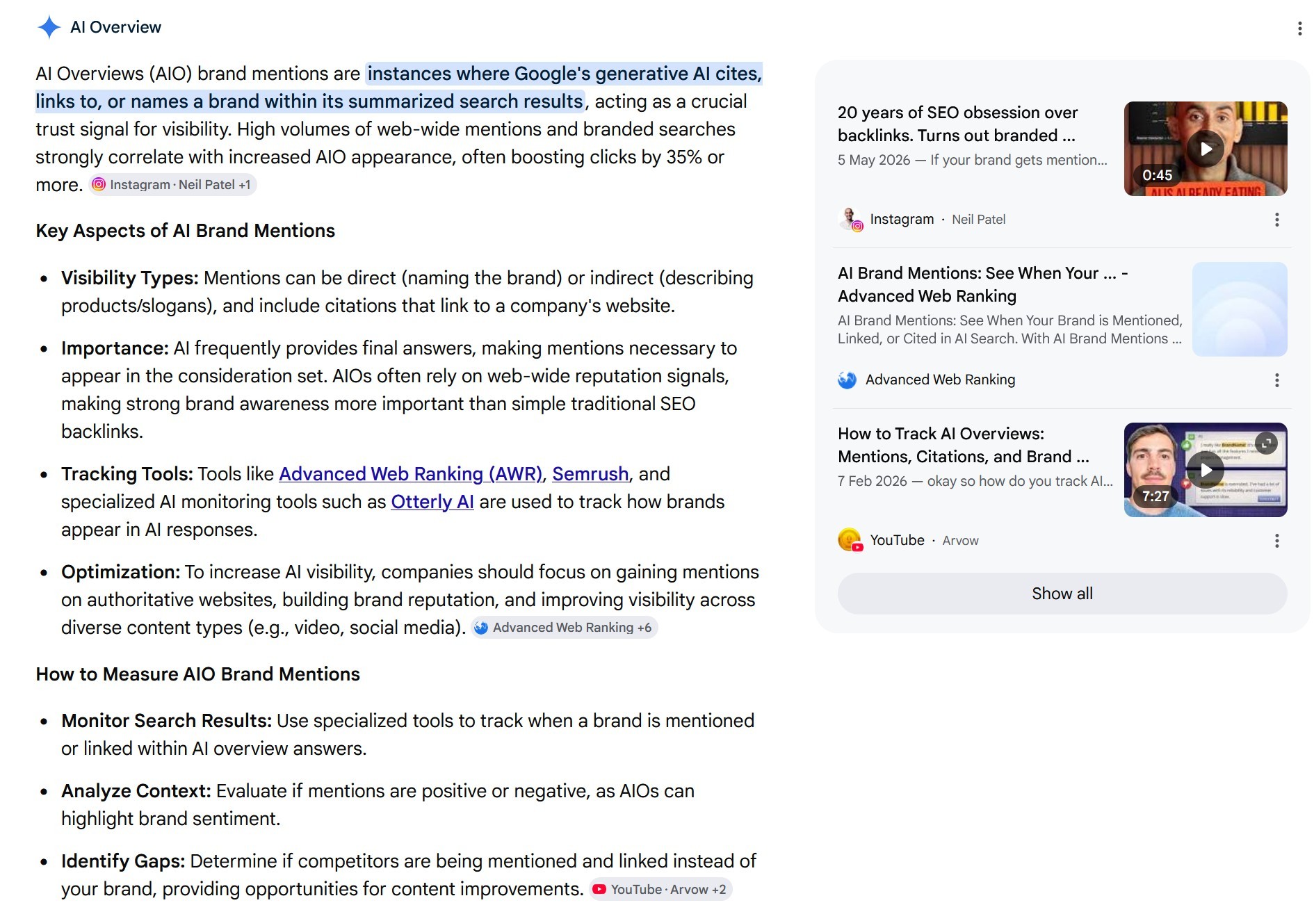 AI Overviews brand mentions