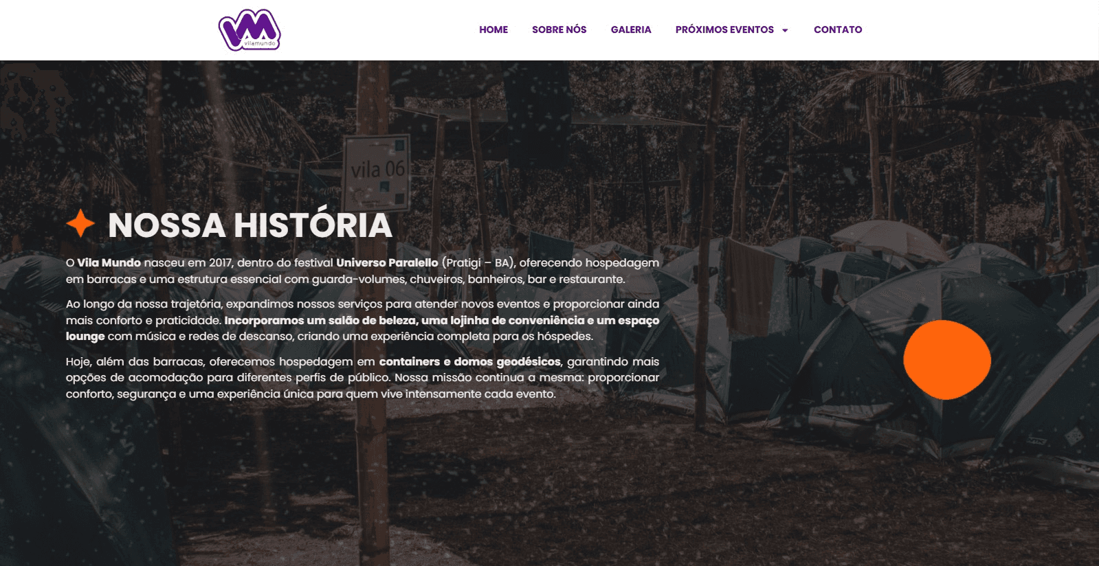 A screenshot from the Stuff page of the website