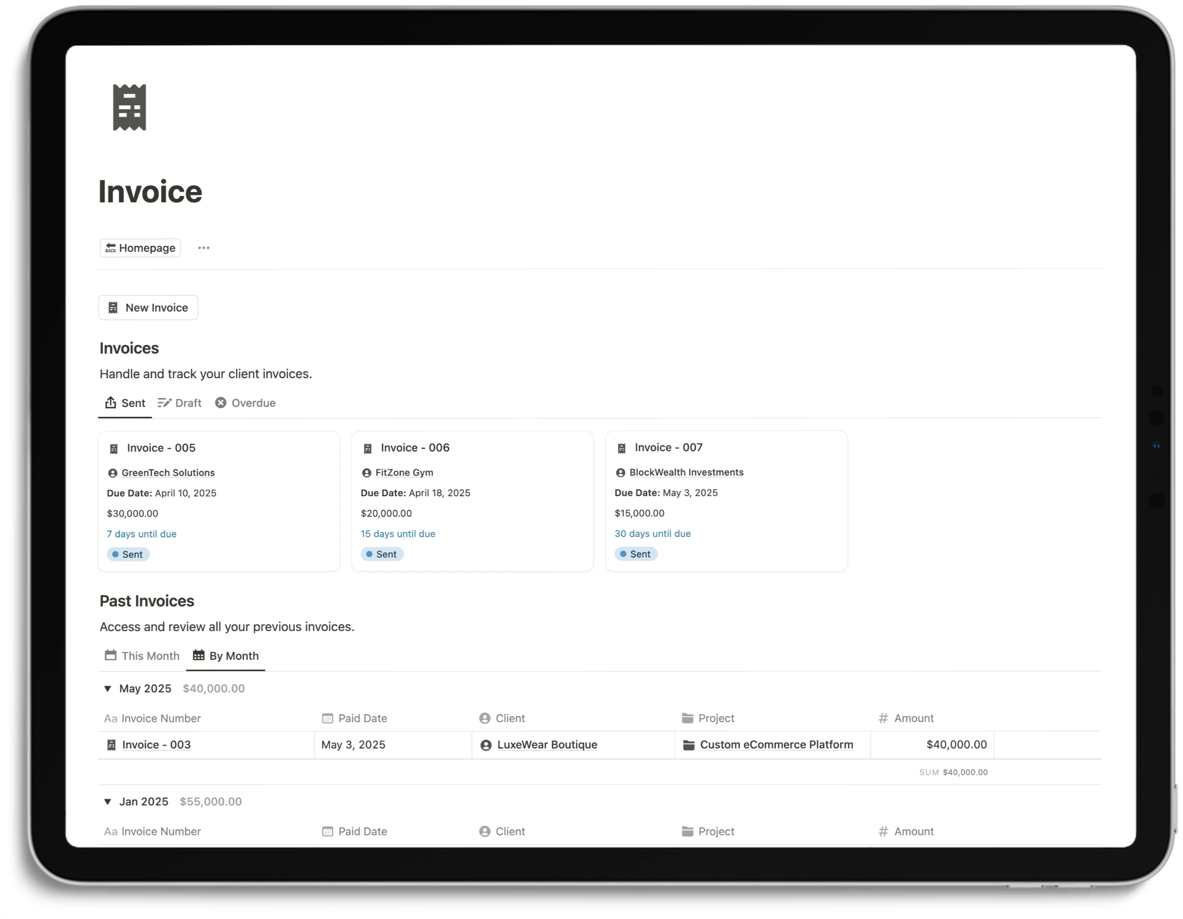 Notion Business Sytem - Invoice 