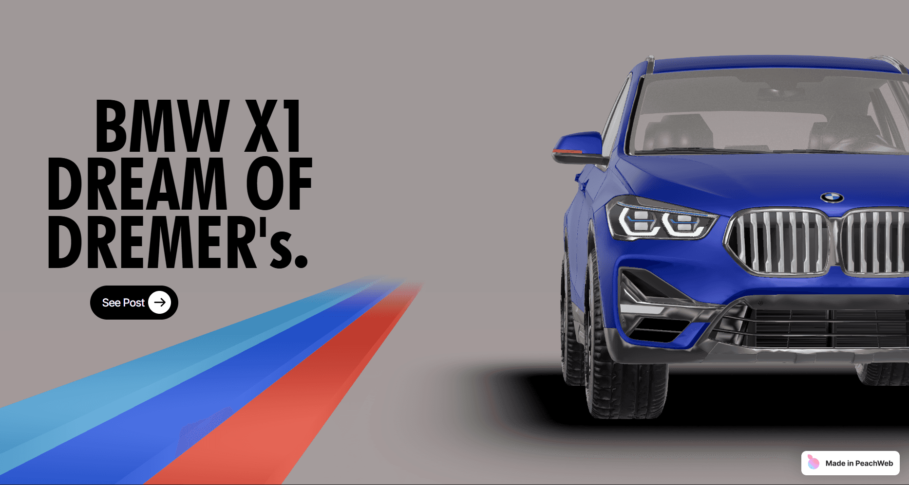 home page of the peach X1 website