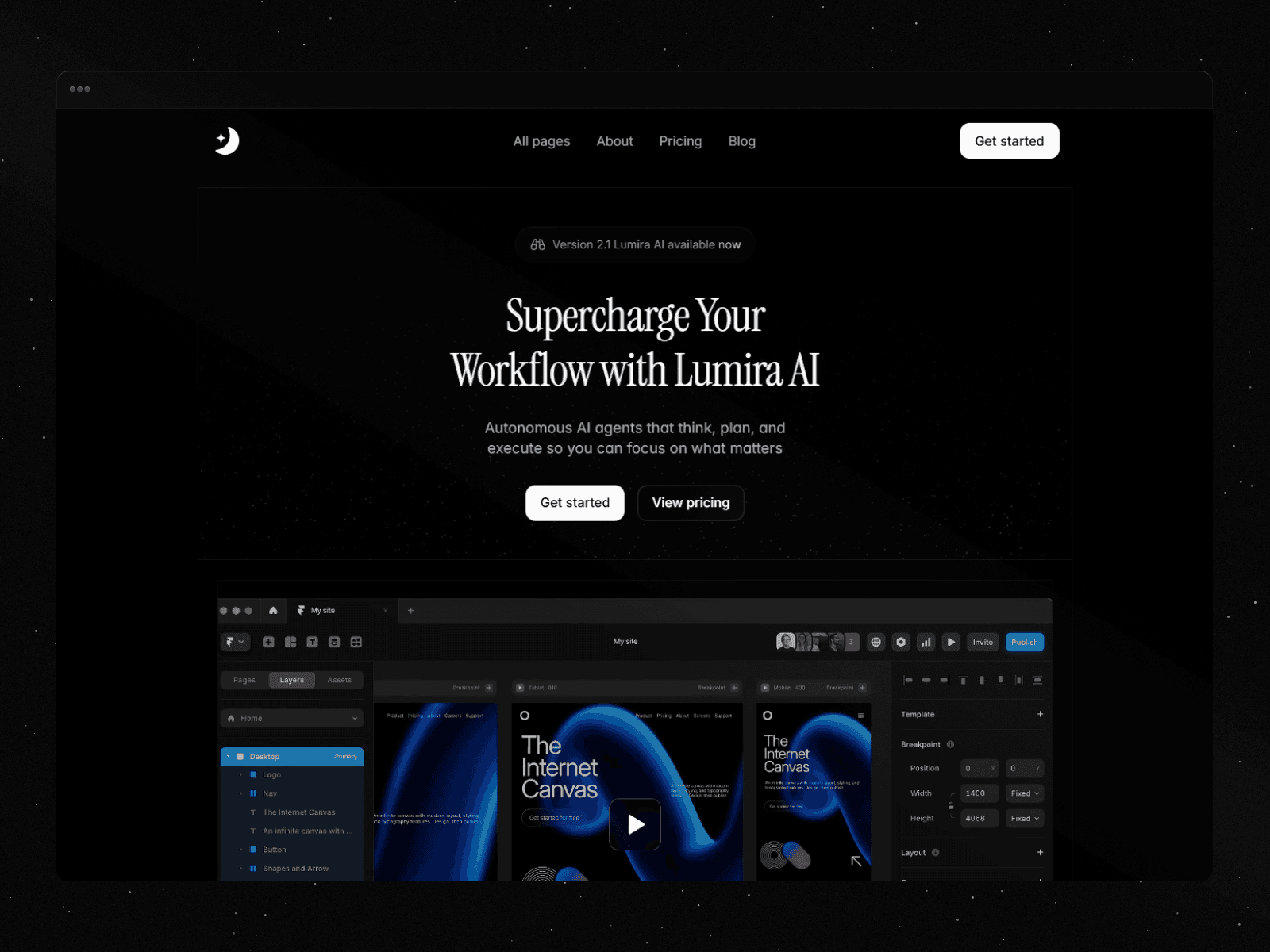 Image showcasing template Lumira