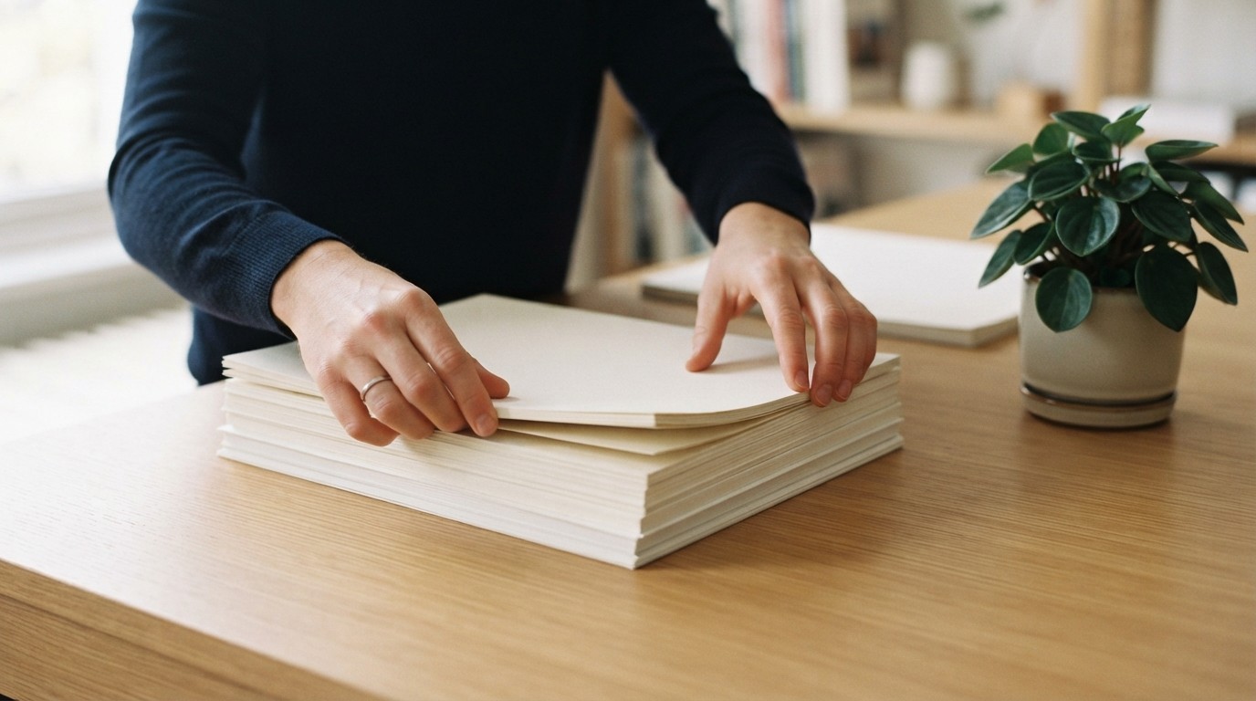 Organizing physical document sets for a marketing approval process