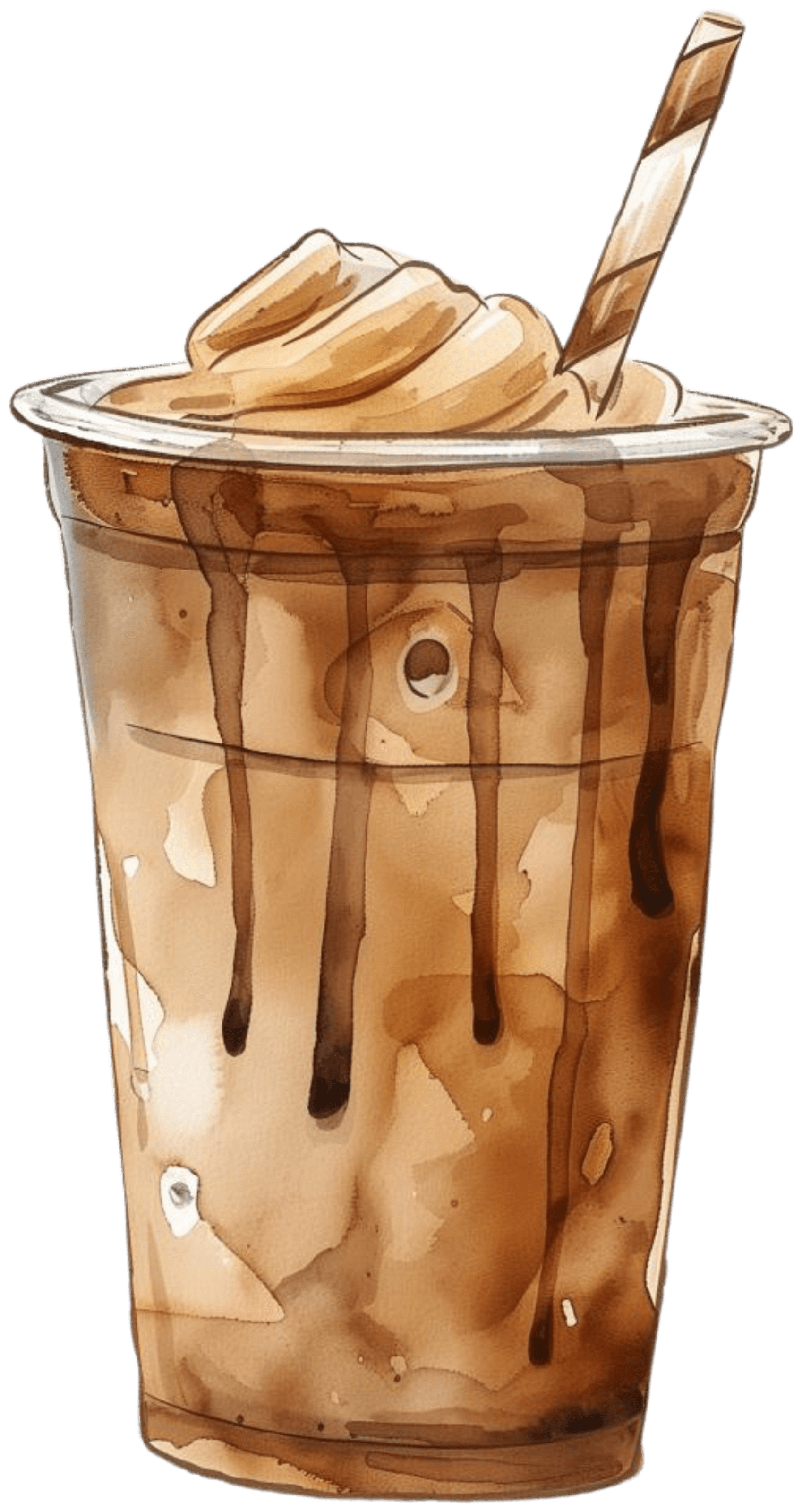 coffee drink whip cream straw