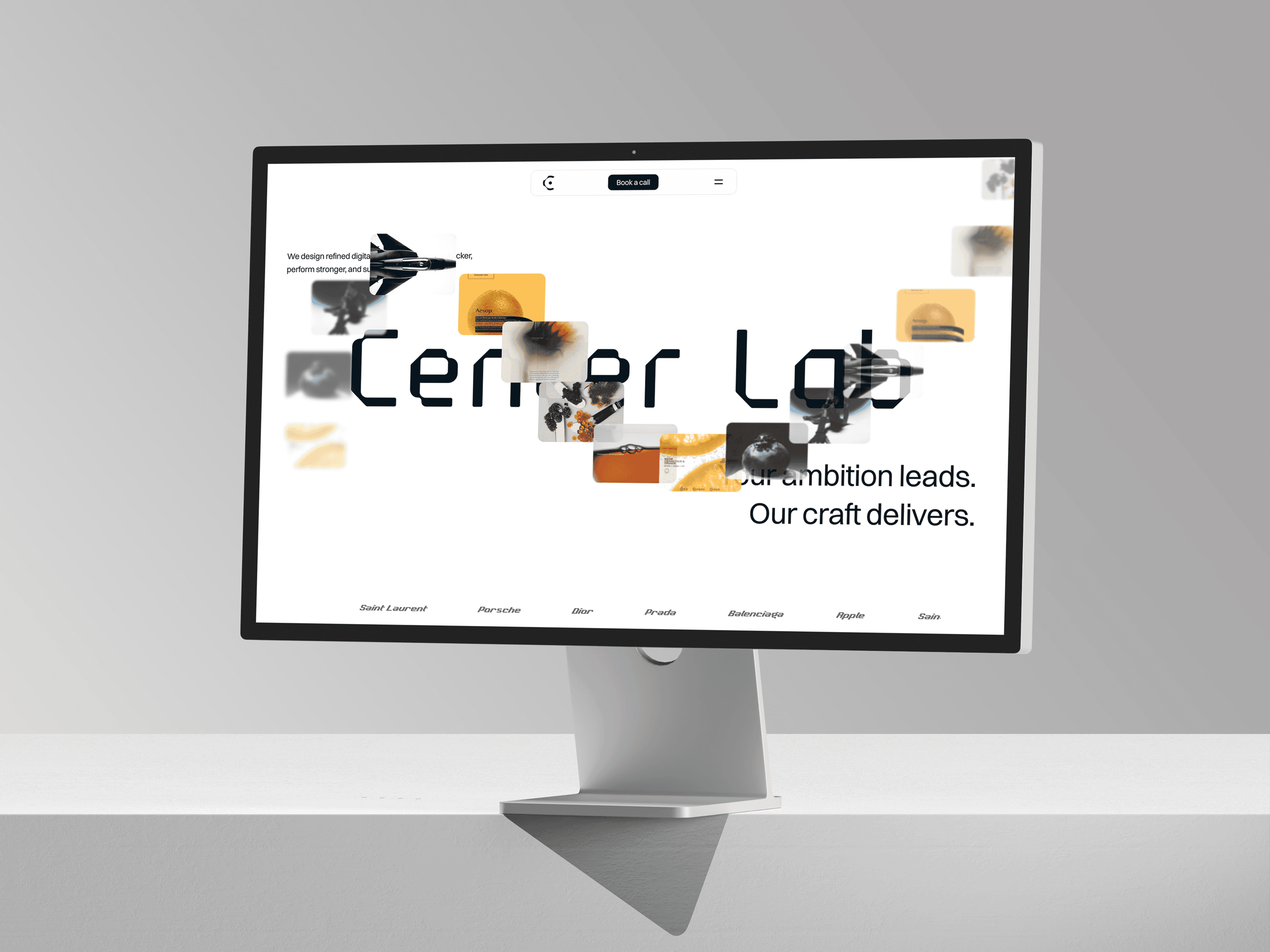 Minimal Framer portfolio template for creative studios and agencies – CenterLab website preview with responsive design