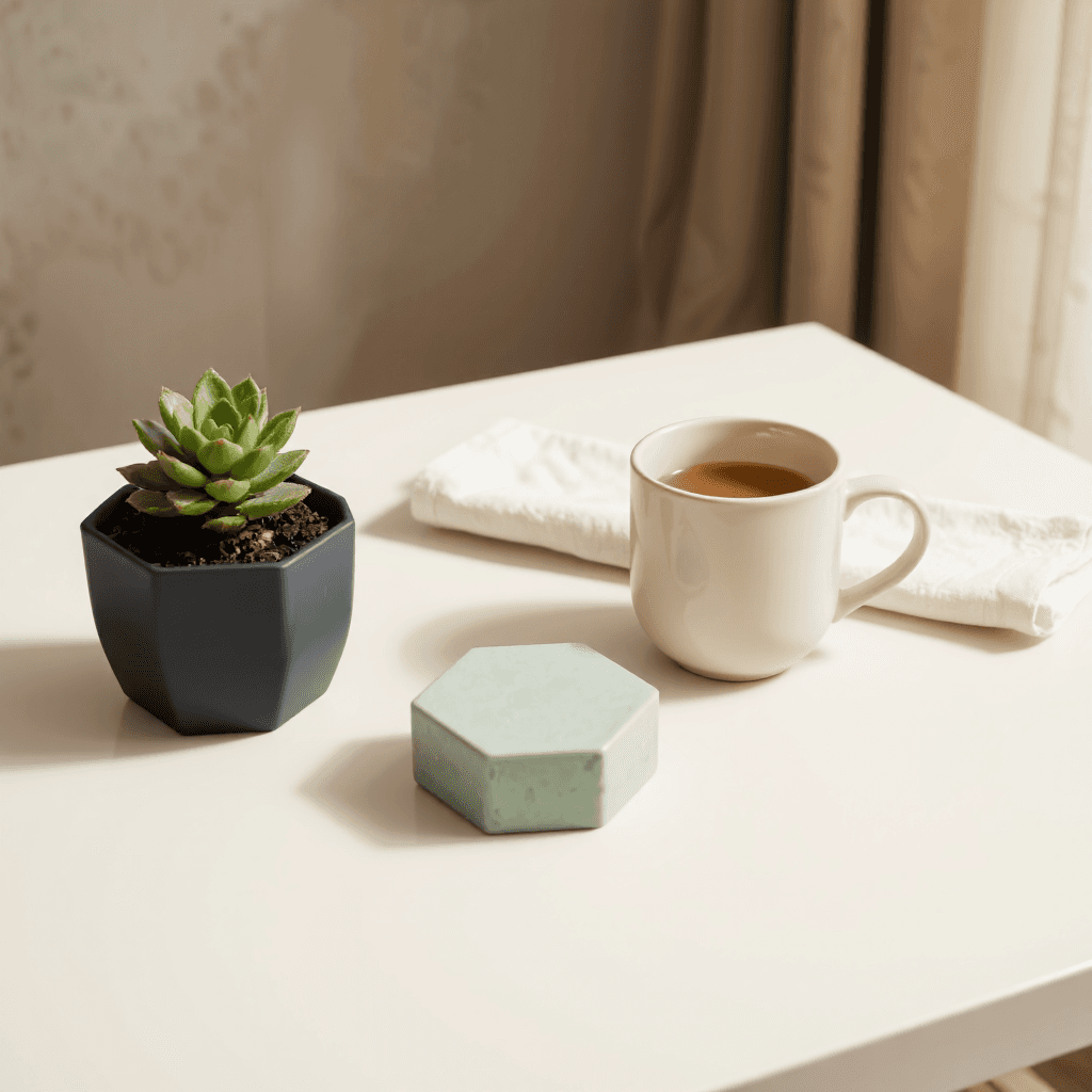 product photography of hexagonal shape