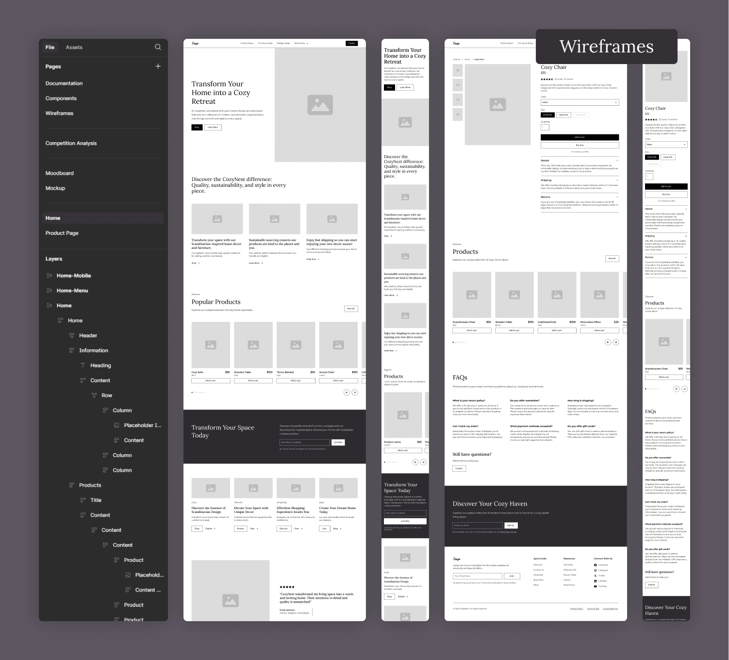 Image of the Wireframes.