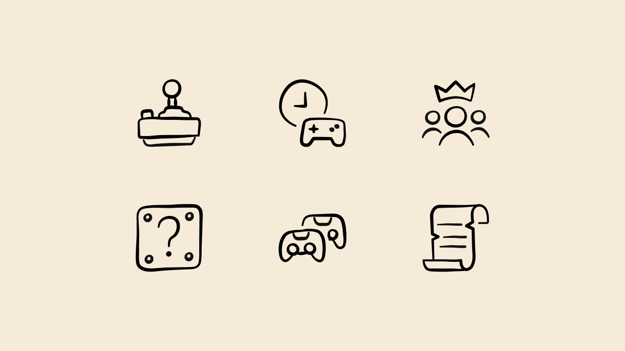 Freehand Line Gaming Icon Set