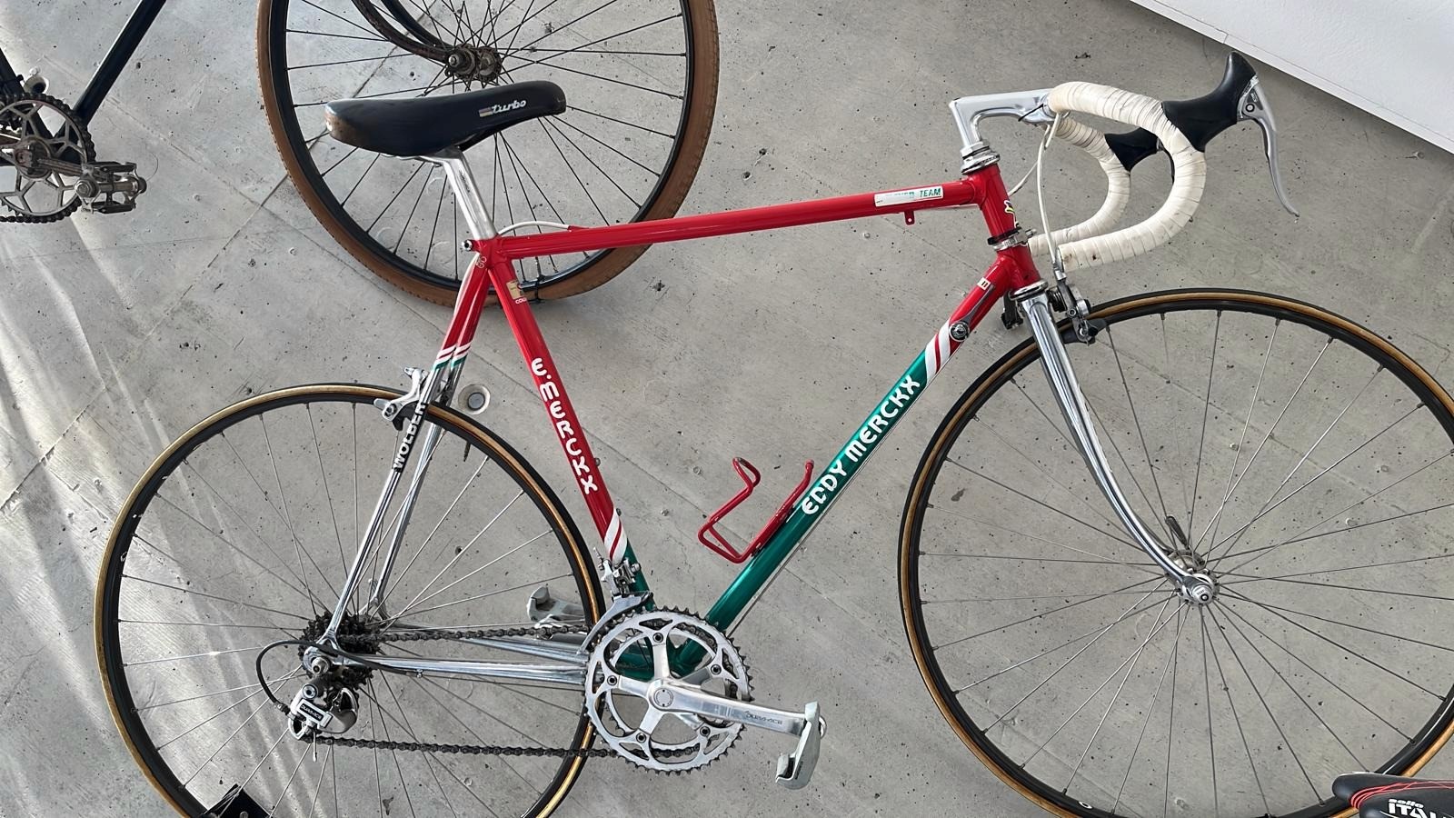 Eddy Merckx bike on a wall