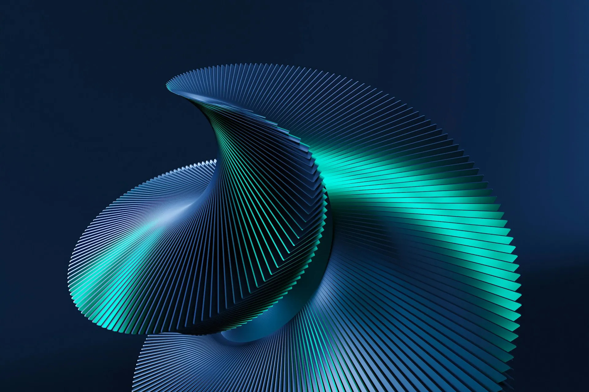 abstract teal spiral shape