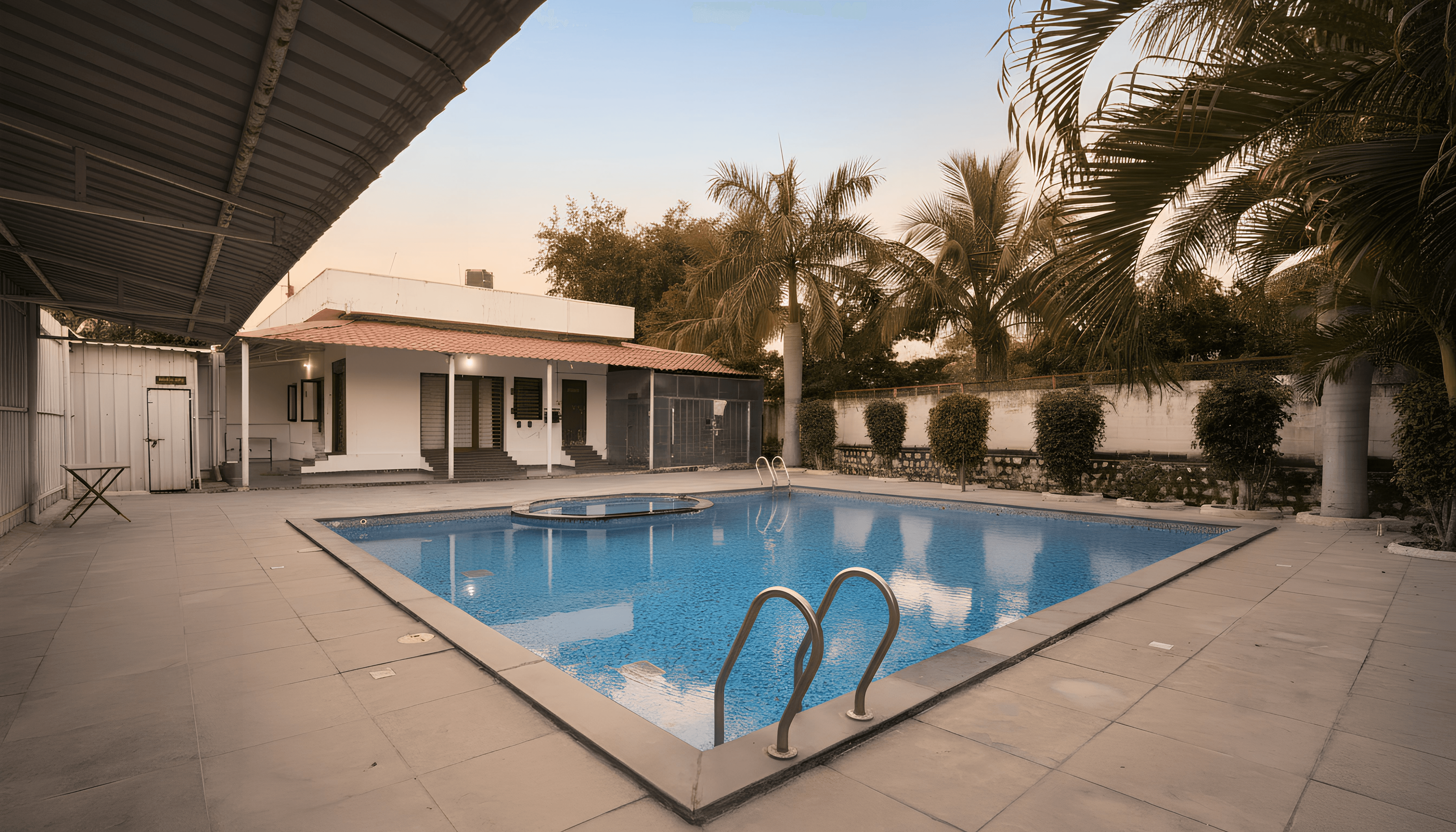 modern house on the shore