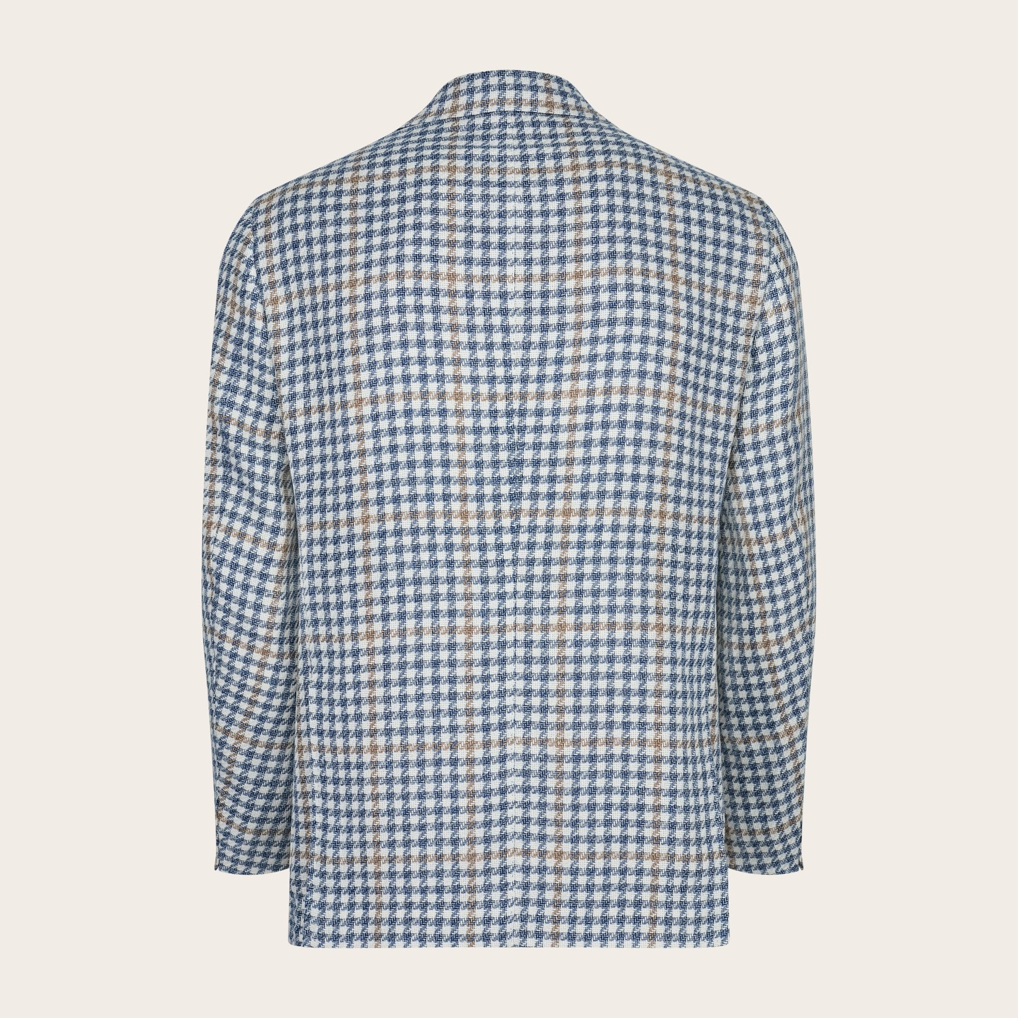 Beige and Blue Houndstooth Blazer - Adda River