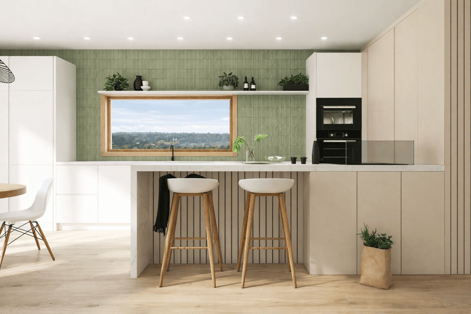 zelená kuchyňa na mieru