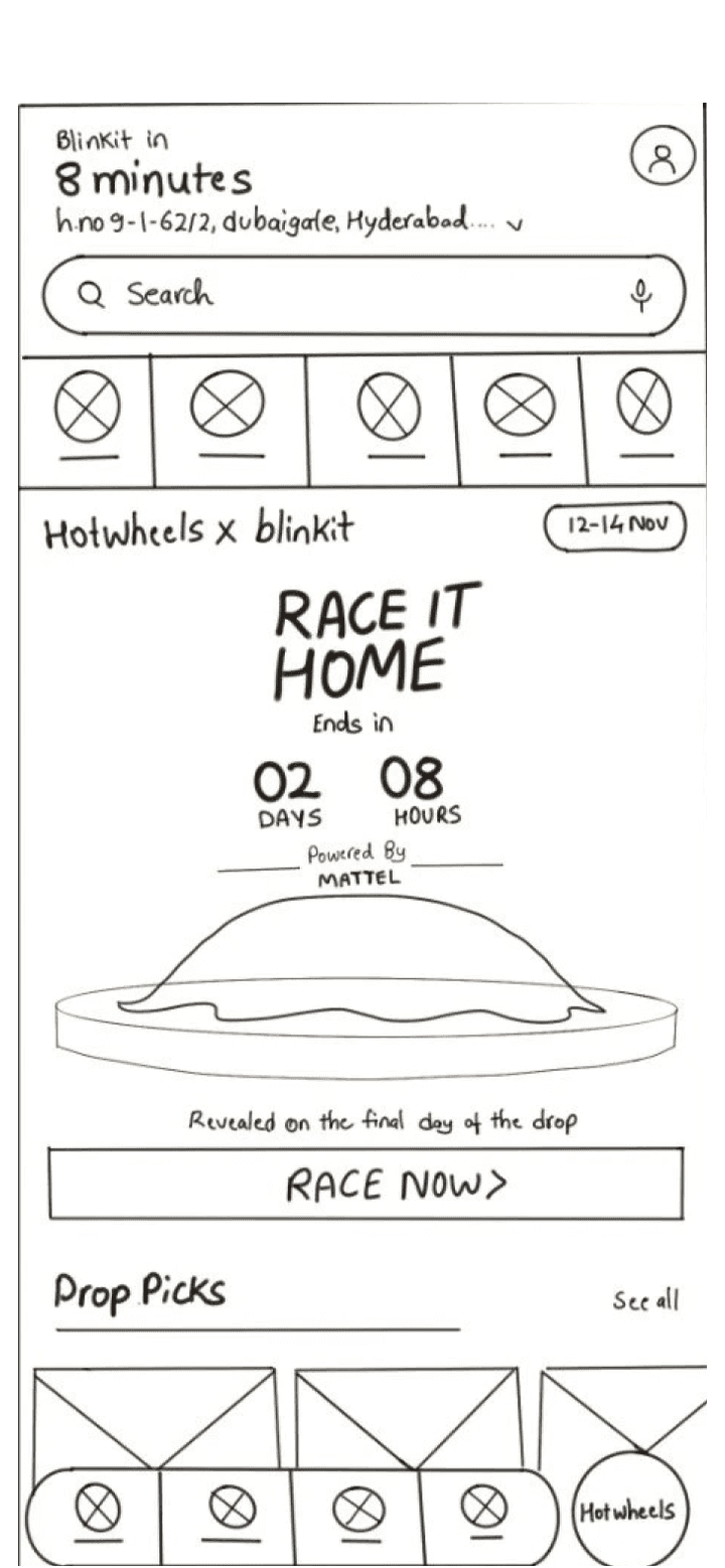 Countdown reveal, the paper sketch