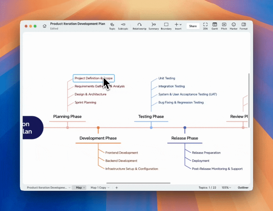 Task management interface with progress tracking features