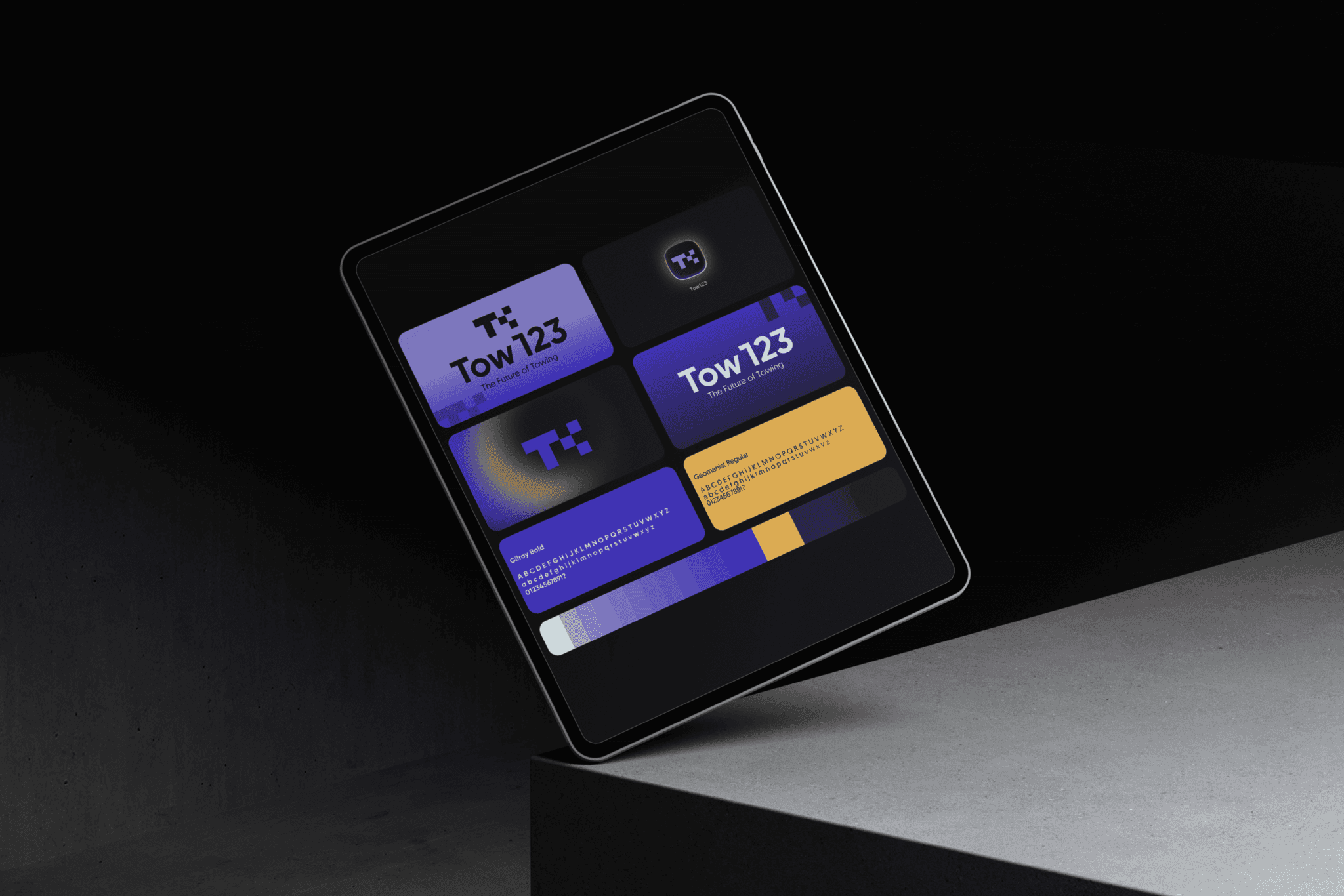 Tablet with tow123 ai saas open